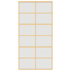 Porta Scorrevole Oro 102,5x205 cm Vetro Smerigliato ESG Alluminio