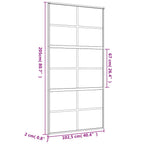Porta Scorrevole Oro 102,5x205 cm Vetro Smerigliato ESG Alluminio