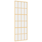 Porta Scorrevole Dorata 76x205 cm Vetro Trasparente ESG Alluminio