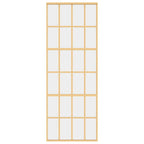 Porta Scorrevole Dorata 76x205 cm Vetro Trasparente ESG Alluminio