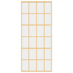 Porta Scorrevole Dorata 90x205 cm Vetro Trasparente ESG Alluminio