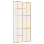 Porta Scorrevole Oro 102,5x205 cm Vetro Trasparente ESG Alluminio