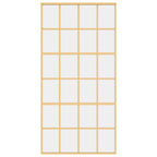 Porta Scorrevole Oro 102,5x205 cm Vetro Trasparente ESG Alluminio