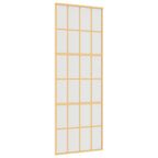 Porta Scorrevole Dorata 76x205 cm Vetro Smerigliato ESG Alluminio