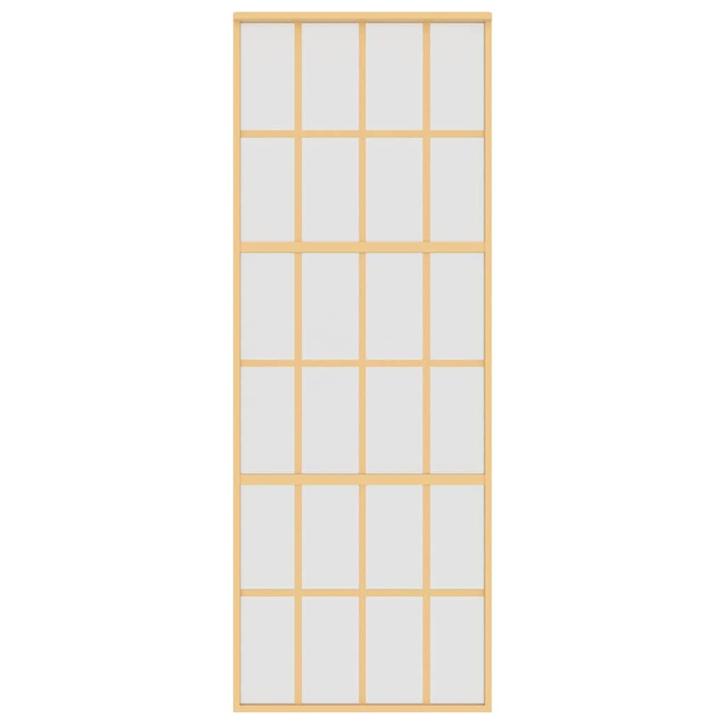 Porta Scorrevole Dorata 76x205 cm Vetro Smerigliato ESG Alluminio