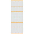 Porta Scorrevole Dorata 76x205 cm Vetro Smerigliato ESG Alluminio