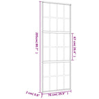 Porta Scorrevole Dorata 76x205 cm Vetro Smerigliato ESG Alluminio