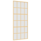 Porta Scorrevole Dorata 90x205 cm Vetro Smerigliato ESG Alluminio