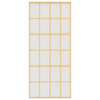 Porta Scorrevole Dorata 90x205 cm Vetro Smerigliato ESG Alluminio
