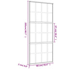 Porta Scorrevole Dorata 90x205 cm Vetro Smerigliato ESG Alluminio