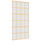 Porta Scorrevole Oro 102,5x205 cm Vetro Smerigliato ESG Alluminio