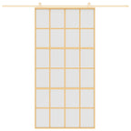 Porta Scorrevole Oro 102,5x205 cm Vetro Smerigliato ESG Alluminio