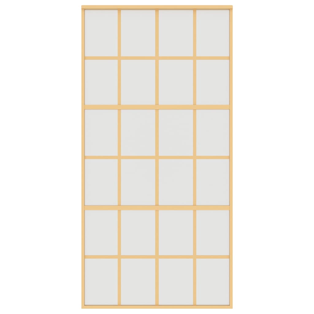 Porta Scorrevole Oro 102,5x205 cm Vetro Smerigliato ESG Alluminio