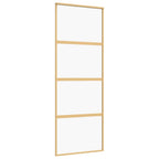 Porta Scorrevole Dorata 76x205 cm Vetro Trasparente ESG Alluminio