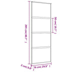 Porta Scorrevole Dorata 76x205 cm Vetro Trasparente ESG Alluminio