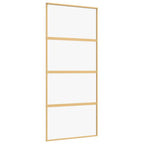 Porta Scorrevole Dorata 90x205 cm Vetro Trasparente ESG Alluminio