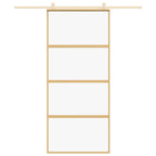 Porta Scorrevole Dorata 90x205 cm Vetro Trasparente ESG Alluminio