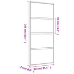 Porta Scorrevole Dorata 90x205 cm Vetro Trasparente ESG Alluminio