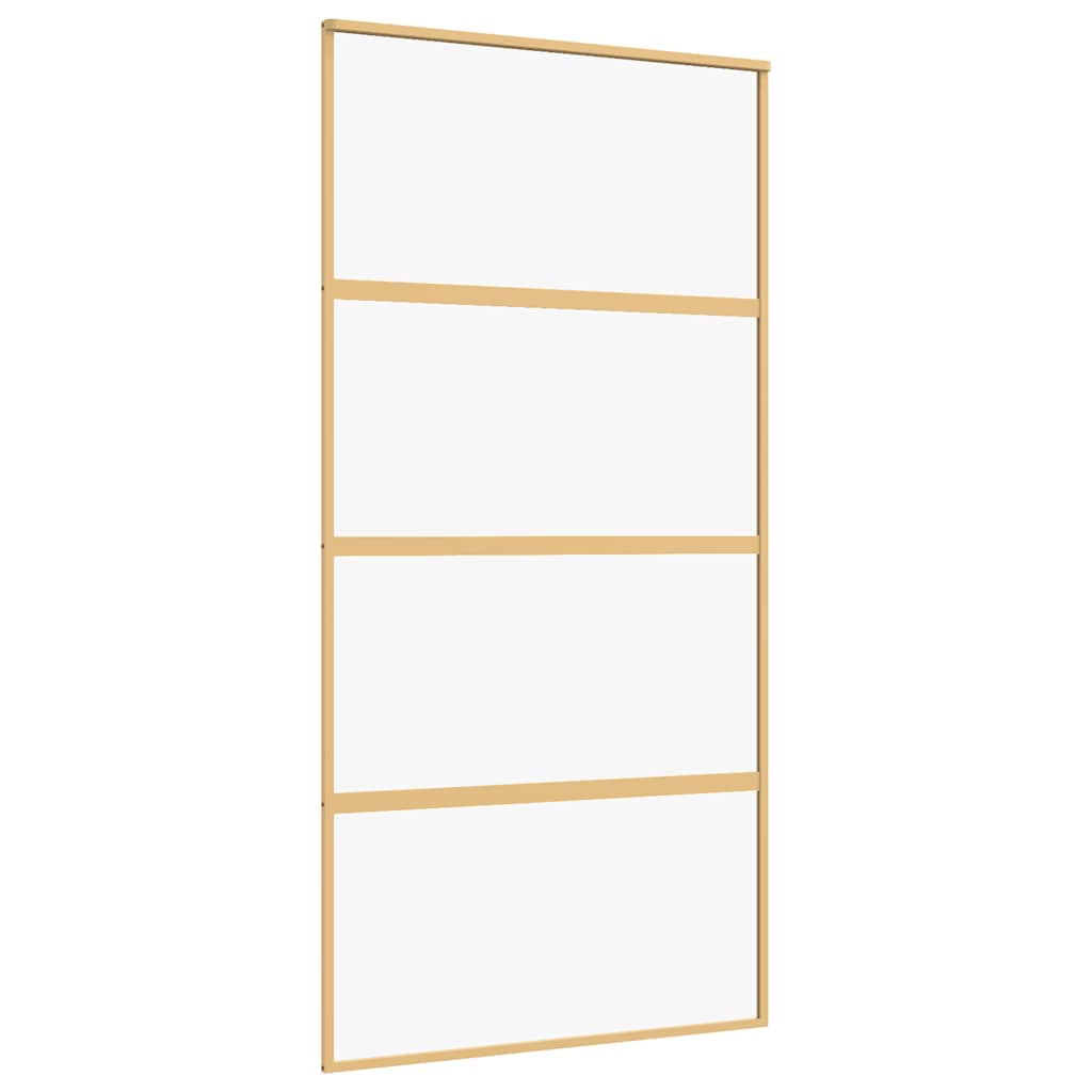 Porta Scorrevole Oro 102,5x205 cm Vetro Trasparente ESG Alluminio