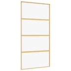 Porta Scorrevole Oro 102,5x205 cm Vetro Trasparente ESG Alluminio