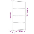 Porta Scorrevole Oro 102,5x205 cm Vetro Trasparente ESG Alluminio