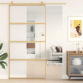 Porta Scorrevole Oro 102,5x205 cm Vetro Trasparente ESG Alluminio