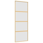 Porta Scorrevole Dorata 76x205 cm Vetro Smerigliato ESG Alluminio