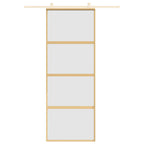 Porta Scorrevole Dorata 76x205 cm Vetro Smerigliato ESG Alluminio