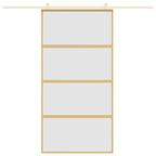 Porta Scorrevole Oro 102,5x205 cm Vetro Smerigliato ESG Alluminio