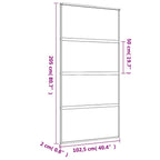 Porta Scorrevole Oro 102,5x205 cm Vetro Smerigliato ESG Alluminio