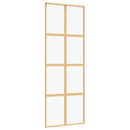 Porta Scorrevole Dorata 76x205 cm Vetro Trasparente ESG Alluminio