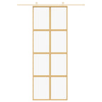 Porta Scorrevole Dorata 76x205 cm Vetro Trasparente ESG Alluminio