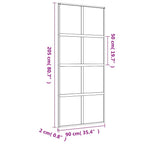Porta Scorrevole Dorata 90x205 cm Vetro Trasparente ESG Alluminio