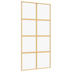 Porta Scorrevole Oro 102,5x205 cm Vetro Trasparente ESG Alluminio