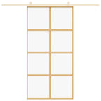 Porta Scorrevole Oro 102,5x205 cm Vetro Trasparente ESG Alluminio