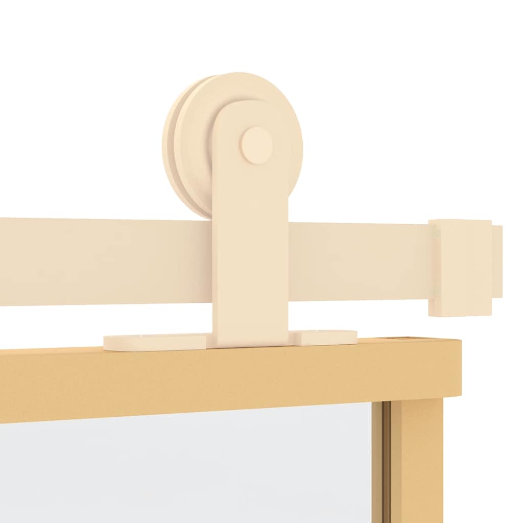 Porta Scorrevole Oro 102,5x205 cm Vetro Trasparente ESG Alluminio