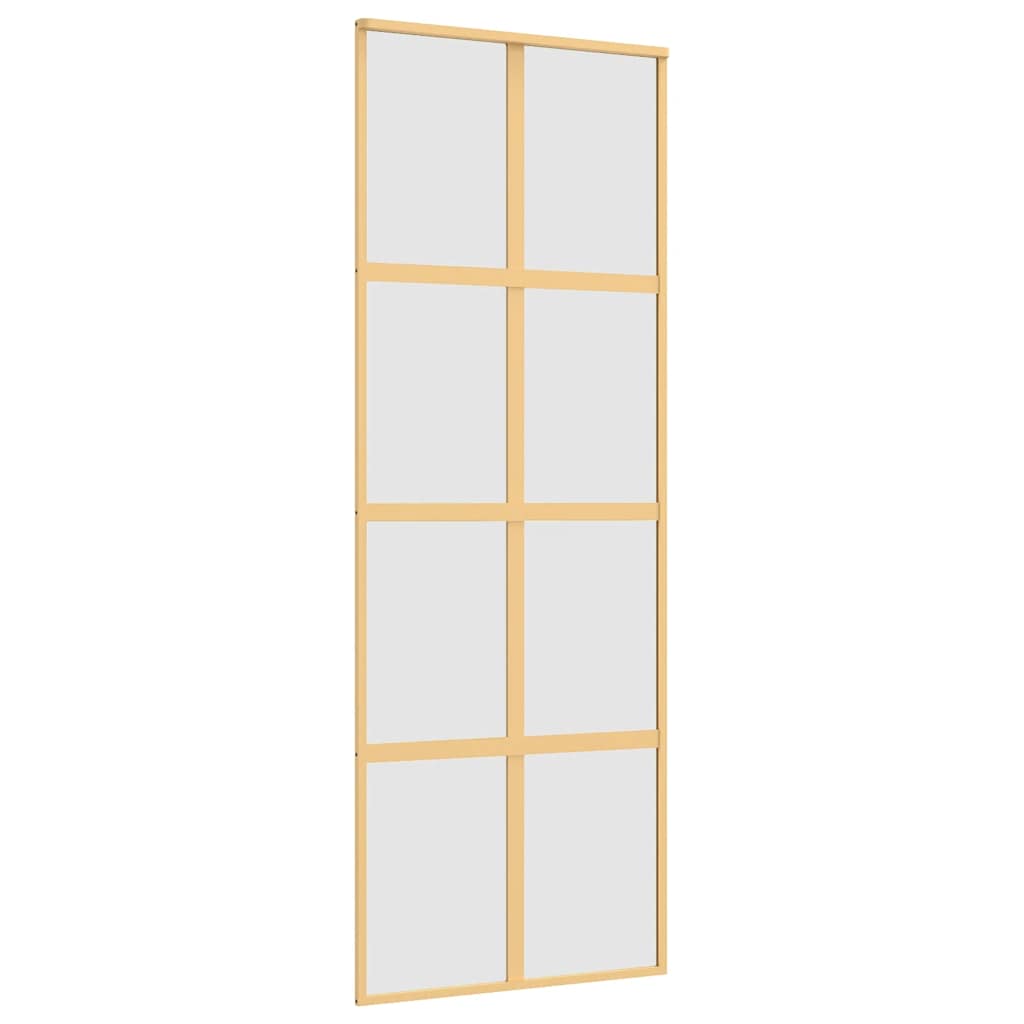 Porta Scorrevole Dorata 76x205 cm Vetro Smerigliato ESG Alluminio