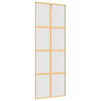 Porta Scorrevole Dorata 76x205 cm Vetro Smerigliato ESG Alluminio