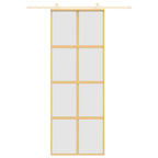 Porta Scorrevole Dorata 76x205 cm Vetro Smerigliato ESG Alluminio