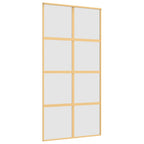 Porta Scorrevole Oro 102,5x205 cm Vetro Smerigliato ESG Alluminio