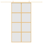 Porta Scorrevole Oro 102,5x205 cm Vetro Smerigliato ESG Alluminio