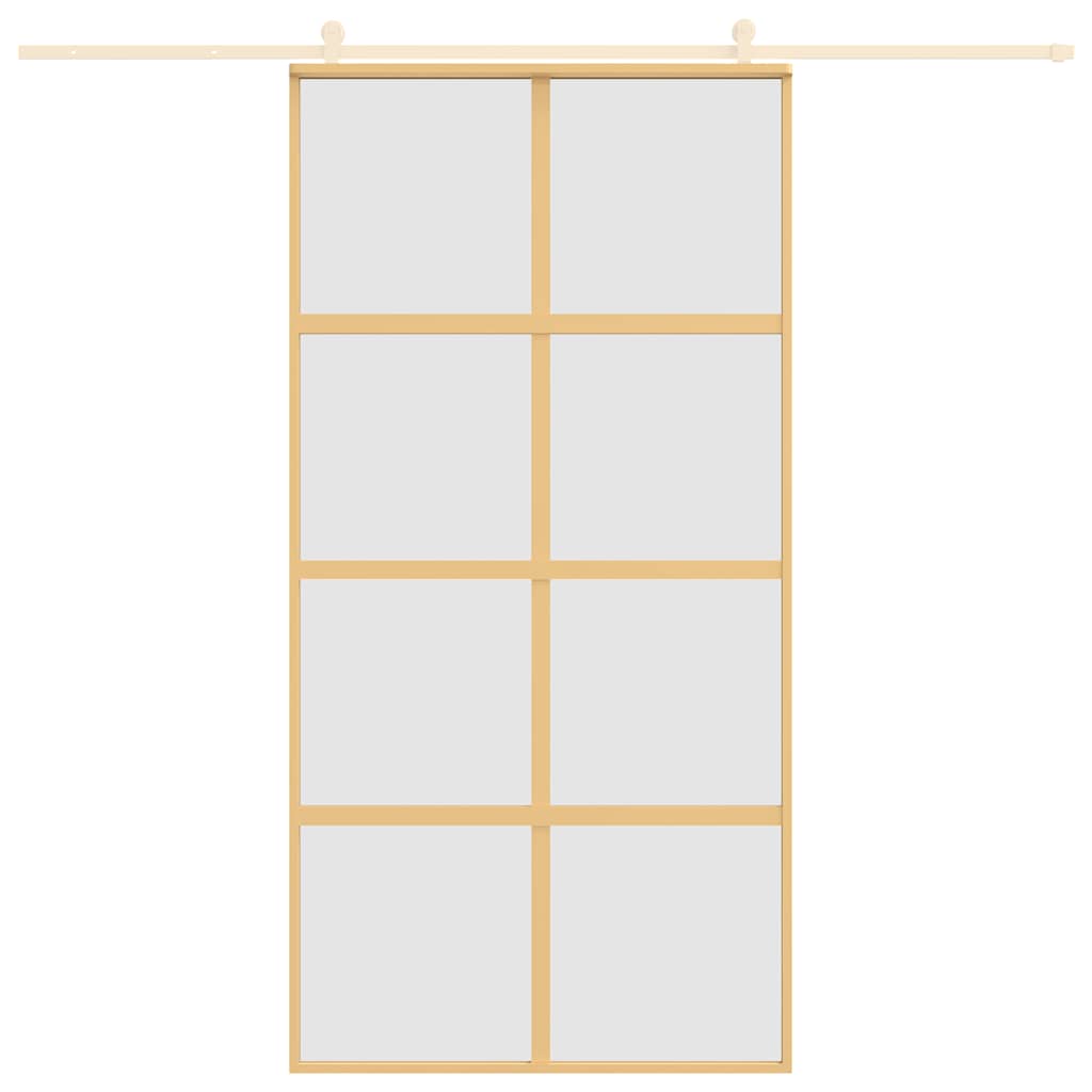 Porta Scorrevole Oro 102,5x205 cm Vetro Smerigliato ESG Alluminio