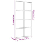 Porta Scorrevole Oro 102,5x205 cm Vetro Smerigliato ESG Alluminio