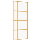 Porta Scorrevole Dorata 90x205 cm Vetro Trasparente ESG Alluminio