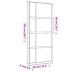 Porta Scorrevole Dorata 90x205 cm Vetro Trasparente ESG Alluminio