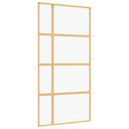 Porta Scorrevole Oro 102,5x205 cm Vetro Trasparente ESG Alluminio