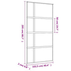 Porta Scorrevole Oro 102,5x205 cm Vetro Trasparente ESG Alluminio