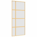 Porta Scorrevole Dorata 90x205 cm Vetro Smerigliato ESG Alluminio