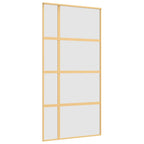 Porta Scorrevole Oro 102,5x205 cm Vetro Smerigliato ESG Alluminio