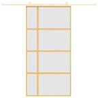 Porta Scorrevole Oro 102,5x205 cm Vetro Smerigliato ESG Alluminio